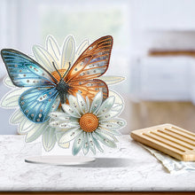 Lade das Bild in den Galerie-Viewer, Blumen-Schmetterling – einseitig gebohrter Acryl-Diamant-Desktop-Ornament