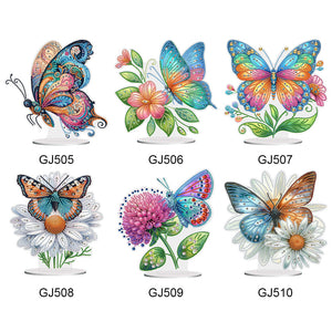 Blumen-Schmetterling – einseitig gebohrter Acryl-Diamant-Desktop-Ornament