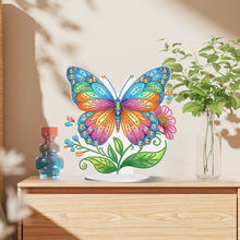 Lade das Bild in den Galerie-Viewer, Blumen-Schmetterling – einseitig gebohrter Acryl-Diamant-Desktop-Ornament