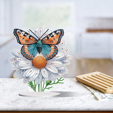 Lade das Bild in den Galerie-Viewer, Blumen-Schmetterling – einseitig gebohrter Acryl-Diamant-Desktop-Ornament