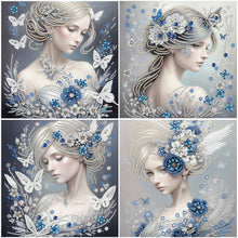 Lade das Bild in den Galerie-Viewer, Schmetterlingsmädchen – Teilweise spezielle Diamantmalerei-30x30cm