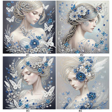 Lade das Bild in den Galerie-Viewer, Schmetterlingsmädchen – Teilweise spezielle Diamantmalerei-30x30cm