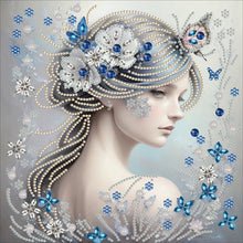 Lade das Bild in den Galerie-Viewer, Schmetterlingsmädchen – Teilweise spezielle Diamantmalerei-30x30cm