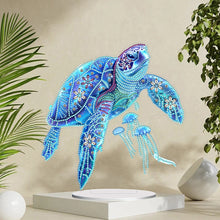 Lade das Bild in den Galerie-Viewer, Meeresschildkröte – einseitig gebohrtes Acryl-Diamant-Desktop-Ornament