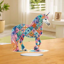 Lade das Bild in den Galerie-Viewer, Einhorn-einseitig gebohrtes Acryl-Diamant-Desktop-Ornament