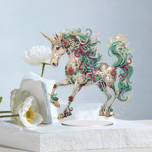 Lade das Bild in den Galerie-Viewer, Einhorn-einseitig gebohrtes Acryl-Diamant-Desktop-Ornament