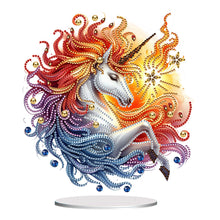 Lade das Bild in den Galerie-Viewer, Einhorn-einseitig gebohrtes Acryl-Diamant-Desktop-Ornament