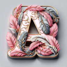 Lade das Bild in den Galerie-Viewer, Feather Letter-Voll Round Diamond Painting-30x30cm