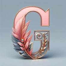 Lade das Bild in den Galerie-Viewer, Feather Letter-Voll Round Diamond Painting-30x30cm