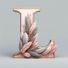 Lade das Bild in den Galerie-Viewer, Feather Letter-Voll Round Diamond Painting-30x30cm