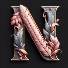 Lade das Bild in den Galerie-Viewer, Feather Letter-Voll Round Diamond Painting-30x30cm