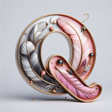 Lade das Bild in den Galerie-Viewer, Feather Letter-Voll Round Diamond Painting-30x30cm