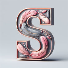 Lade das Bild in den Galerie-Viewer, Feather Letter-Voll Round Diamond Painting-30x30cm