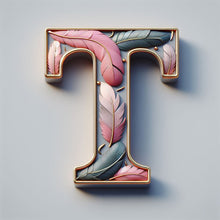 Lade das Bild in den Galerie-Viewer, Feather Letter-Voll Round Diamond Painting-30x30cm