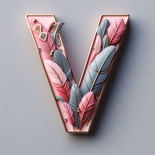 Lade das Bild in den Galerie-Viewer, Feather Letter-Voll Round Diamond Painting-30x30cm