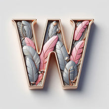 Lade das Bild in den Galerie-Viewer, Feather Letter-Voll Round Diamond Painting-30x30cm