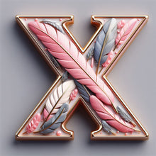 Lade das Bild in den Galerie-Viewer, Feather Letter-Voll Round Diamond Painting-30x30cm