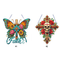 Lade das Bild in den Galerie-Viewer, Schmetterling-einseitig gebohrter Diamant-Anhänger