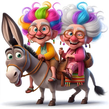 Lade das Bild in den Galerie-Viewer, Funny Grandma-Voll Diamond Painting-40x40cm