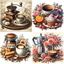 Lade das Bild in den Galerie-Viewer, Kaffee Freizeit-Voll Round Diamond Painting-30x30cm