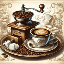 Lade das Bild in den Galerie-Viewer, Kaffee Freizeit-Voll Round Diamond Painting-30x30cm