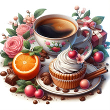 Lade das Bild in den Galerie-Viewer, Kaffee Freizeit-Voll Round Diamond Painting-30x30cm