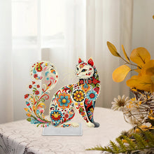 Lade das Bild in den Galerie-Viewer, Katze/Welpe-Einfacher Seitenbohrer-Acryl-Diamant-Desktop-Ornament