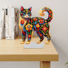 Lade das Bild in den Galerie-Viewer, Katze/Welpe-Einfacher Seitenbohrer-Acryl-Diamant-Desktop-Ornament