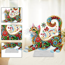 Lade das Bild in den Galerie-Viewer, Katze/Welpe-Einfacher Seitenbohrer-Acryl-Diamant-Desktop-Ornament