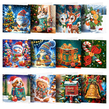 Lade das Bild in den Galerie-Viewer, 12Pcs/Set Weihnachts-Diamant-Grußkarten