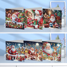 Lade das Bild in den Galerie-Viewer, 6/12Pcs/Set Weihnachts-Diamant-Grußkarten