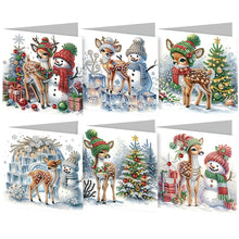 Lade das Bild in den Galerie-Viewer, 6/12Pcs/Set Weihnachts-Diamant-Grußkarten