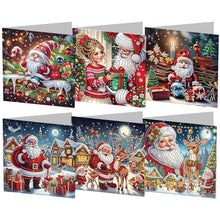 Lade das Bild in den Galerie-Viewer, 6/12Pcs/Set Weihnachts-Diamant-Grußkarten