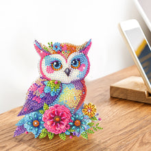 Lade das Bild in den Galerie-Viewer, Weihnachten Eule-Einfache Seite Bohrer-Schüttelkopf Acryl Diamant Desktop Ornament