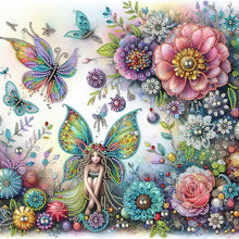 Lade das Bild in den Galerie-Viewer, Blumenfee - Teilweise Special Diamond Painting-40x40cm