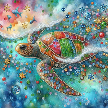 Lade das Bild in den Galerie-Viewer, Meeresschildkröte - Teilweise Special Diamond Painting-40x40cm