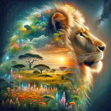 Lade das Bild in den Galerie-Viewer, Löwe-Voll Round Diamond Painting-50x50cm