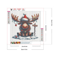Lade das Bild in den Galerie-Viewer, Weihnachtshirsch-Full Round Diamond Painting-30*30cm