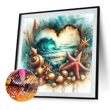 Lade das Bild in den Galerie-Viewer, Seestern am Meer-Voll Round Diamond Painting-30x30cm