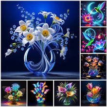 Lade das Bild in den Galerie-Viewer, Leuchtende Rose-Voll Round Diamond Painting-30x30cm
