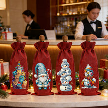 Lade das Bild in den Galerie-Viewer, 4 Stk./Set Schneemann Weihnachten - Diamant-Weinflaschen-Hüllen