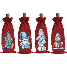 Lade das Bild in den Galerie-Viewer, 4 Stk./Set Schneemann Weihnachten - Diamant-Weinflaschen-Hüllen