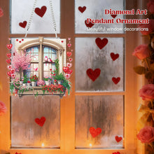 Lade das Bild in den Galerie-Viewer, Herz-Blumen-Fenster - Einseitig - Diamant-Anhänger