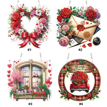 Lade das Bild in den Galerie-Viewer, Herz-Blumen-Fenster - Einseitig - Diamant-Anhänger