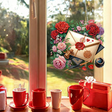 Lade das Bild in den Galerie-Viewer, Herz-Blumen-Fenster - Einseitig - Diamant-Anhänger