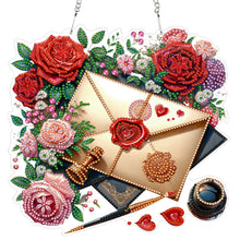 Lade das Bild in den Galerie-Viewer, Herz-Blumen-Fenster - Einseitig - Diamant-Anhänger