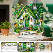 Lade das Bild in den Galerie-Viewer, St. Patrick's Day Eule - Einseitig - Acryl-Diamant-Tischornament