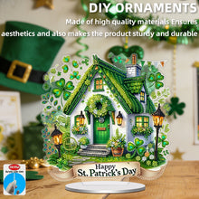 Lade das Bild in den Galerie-Viewer, St. Patrick's Day Eule - Einseitig - Acryl-Diamant-Tischornament