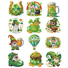 Lade das Bild in den Galerie-Viewer, 12 Stk./Set Happy St. Patrick's Day - Diamant Painting Kühlschrankmagnet