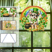 Lade das Bild in den Galerie-Viewer, St. Patrick's Day Katze - Einseitig - Diamant-Anhänger